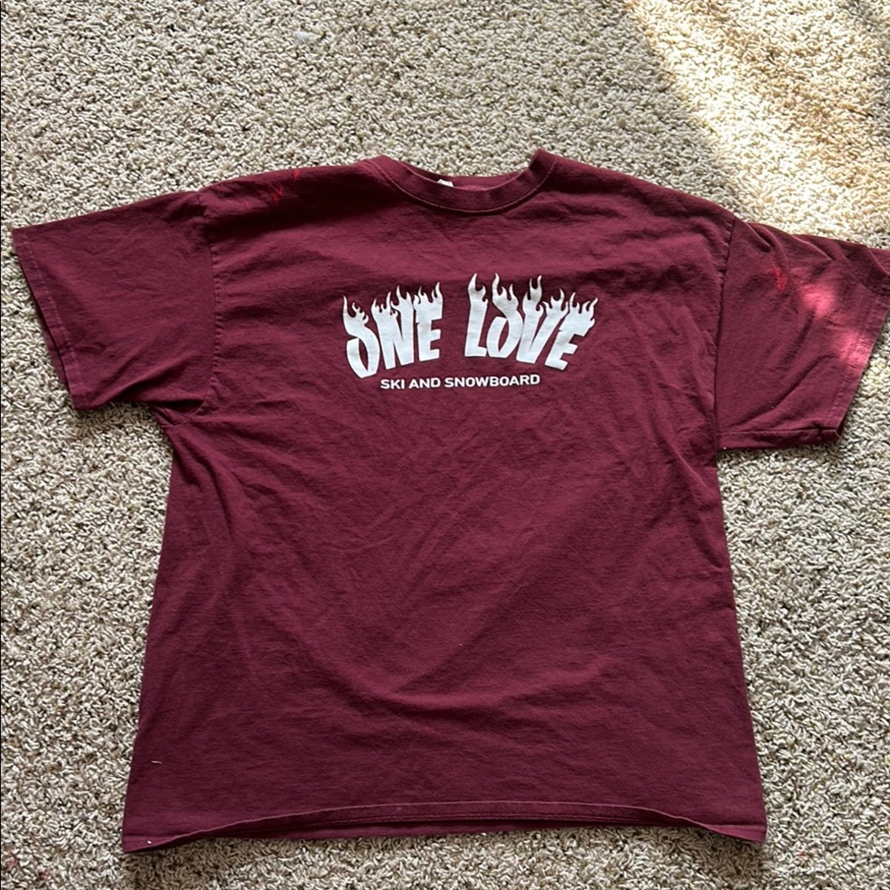 Maroon 'One Love' Graphic T-Shirt